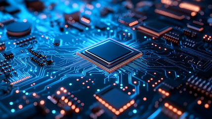 Abstract circuit board futuristic technology processor