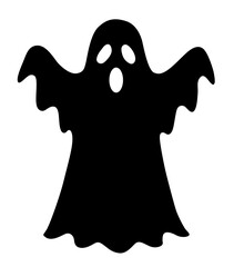 Ghost silhouette illustration. Vector flat art for Halloween