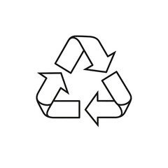 Obraz premium Simple recycle arrows vector icon symbolizing sustainability and environmental awareness. 
