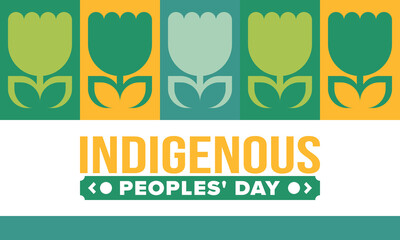 Indigenous Peoples' Day. Native American Day. American Indian culture. Heritage Month. Celebrate annual in United States. Tradition pattern. Poster, card, banner and background. Vector illustration