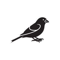 Obraz premium Flying Bird Perched on Twig Icon 