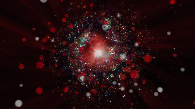 Fairytale illumination. Golden spiral fireworks of an illusory galaxy
