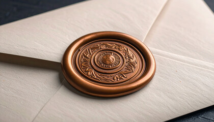 Close up macro of an old round metal tin can and a white envelope on a book