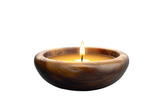 Floating candle holder isolated on transparent background