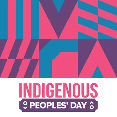 Indigenous Peoples' Day. Native American Day. American Indian culture. Heritage Month. Celebrate annual in United States. Tradition pattern. Poster, card, banner and background. Vector illustration