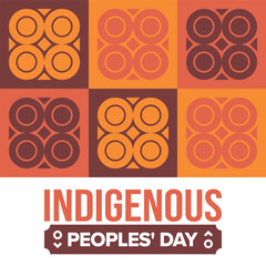 Indigenous Peoples' Day. Native American Day. American Indian culture. Heritage Month. Celebrate annual in United States. Tradition pattern. Poster, card, banner and background. Vector illustration