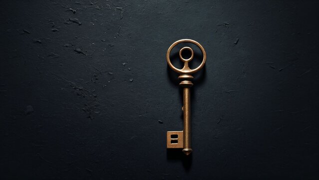 Vintage key on dark background