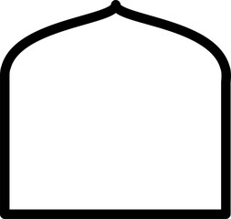 Islamic mosque arch frame silhouette