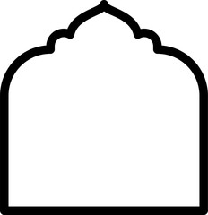 Islamic mosque arch frame silhouette