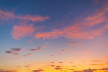 Morning cloud and sky backdrop,Beautiful Vivid Sky Painted by the Sun Leaving Bright Golden