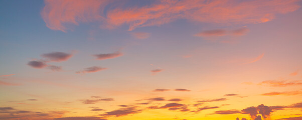 Morning cloud and sky backdrop,Beautiful Vivid Sky Painted by the Sun Leaving Bright Golden