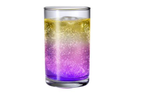 Rainbow Effervescence: A refreshing beverage shimmers with a vibrant, layered effect, showcasing a blend of colorful gradients, adding a touch of whimsy to any moment.