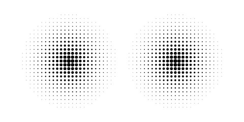 Set of black halftone dots backgrounds. vector modern dots halftone,Pop art comic style gradient circle halftone set Vector isolated on white background dots pattern. dots circle