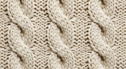 Cream Cable Knit Texture Cozy Winter Background Knitwear Pattern