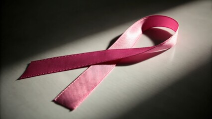 Symbolic pink ribbon representing awareness and support for health causes