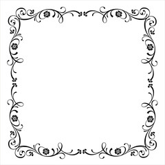 Vintage Ornamental Vector Frame – Elegant Black Vector Border, SVG