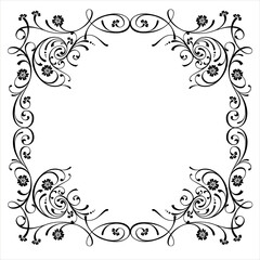 Vintage Ornamental Vector Frame – Elegant Black Vector Border, SVG