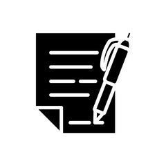 pen and paper glyph icon