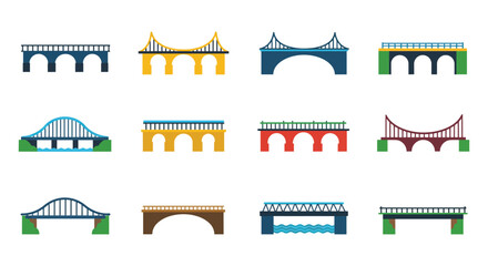 various bridge designs showcasing different architectural styles