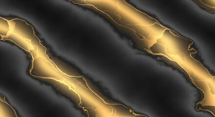 Abstract golden veins on a dark gray  liquid fluid effect black marble