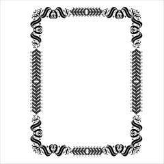 Vintage Ornamental Vector Frame – Elegant Black Vector Border on a white background, eps10