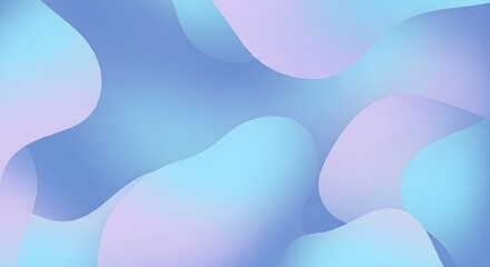 Smooth abstract fluid shapes in pastel blue and purple gradients soft organic