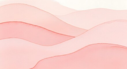 Abstract watercolor washes depicting smooth overlapping waves of pink and pale peach hues
