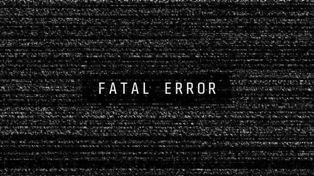 Fatal Error Glitch Digital Text Animation Video Background 4K