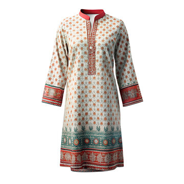 Trendy kurti design fashion mockup isolated on transparent background PNG for clothing showcase