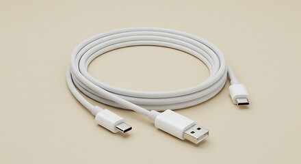 White USB C to USB A Charging Cable for Devices.