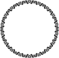 Vintage Ornamental Frame – Elegant Black Vector Border on a transparent background, PNG, 300 DPI