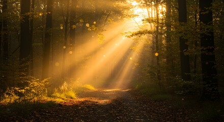 Obraz premium Foto abstracta borrosa de la luz estalló entre los árboles y las luces Golden Bokeh de Glitter Golden.