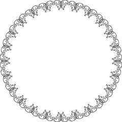 Vintage Ornamental Frame – Elegant Black Vector Border on a transparent background, PNG, 300 DPI