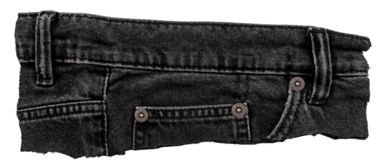 Piece of torn denim on a white background. Denim texture