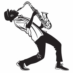 saxophone player silhouette