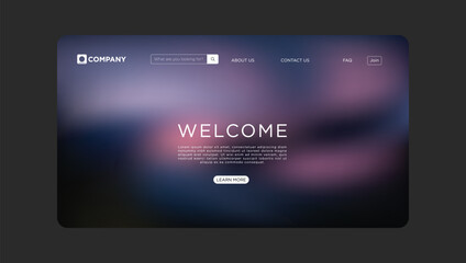 Obraz premium Modern website welcome page with elegant design and call to action for user engagement