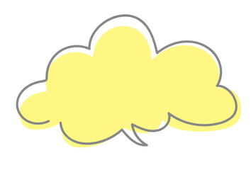 かわいい手描きのふきだし。シンプルな吹き出し。単体のフキダシ。