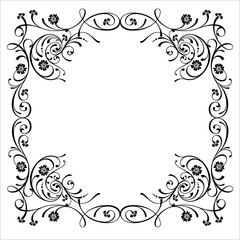 Vintage Ornamental Frame – Elegant Black Vector Border on a white background, JPG, 300 DPI