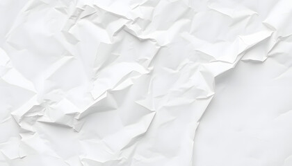 Obraz premium white crumpled and creased glued wrinkled paper poster texture background, close-up. White tone
