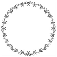 Vintage Ornamental Frame – Elegant Black Vector Border on a white background, JPG, 300 DPI