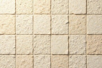 Obraz premium Textured Square Tiles Wall Pattern Design Featuring a Light Beige Color Palette