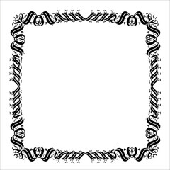 Vintage Ornamental Frame – Elegant Black Vector Border on a white background, JPG, 300 DPI