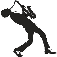 saxophone player silhouette