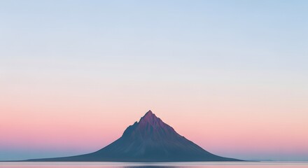 Fototapeta premium Serene Sunset Mountain Peak A Peaceful Landscape