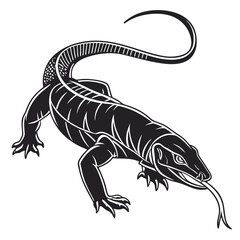 silhouette of a lizard