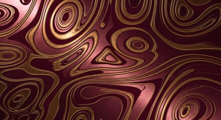 Textured deep red and gold abstract liquid swirl pattern with metallic sheen