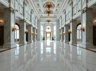 Opulent Grand Marble Lobby Interior
