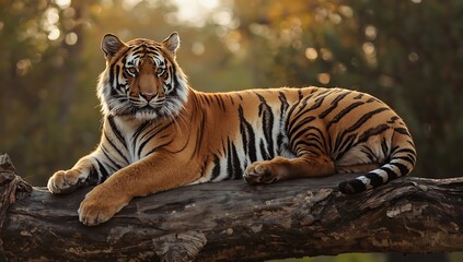 Obraz premium A Tiger on a tree