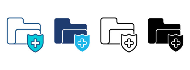 Clinical Data Icon Set With Multiple Styles. Vector Illustration