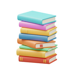 Fototapeta premium Stack of Colorful Books Illustration for Learning and Education Materials